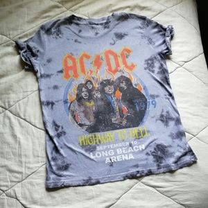 ACDC Highway to Hell Tie Dye Concert Band Tee 100% Cotton Licensed Merch Small
